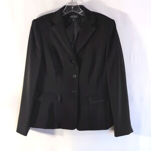 Kasper Black 3 Button Black Blazer Suit Jacket Size 10